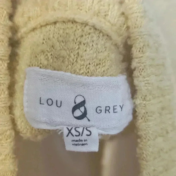 Lou & Grey Brand Yellow Textured cozy knit oversized  sweater poncho XS/S - Picture 8 of 8